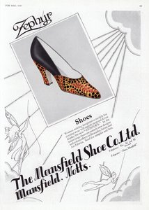 Advertentie voor damesschoenen, 1930s door English School
