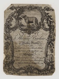 Wollenstoffenhandelaren, Thomas Barton, handelskaart door English School