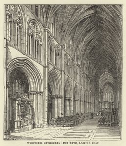 Worcester Kathedraal, het schip, kijkend naar het oosten