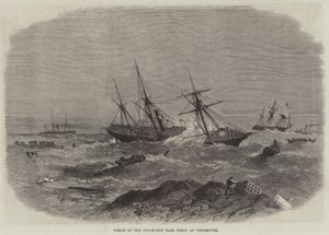 Wrak van het Stoomschip Earl Percy bij Tynemouth door English School