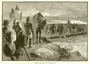Xerxes steekt de Hellespont over door English School