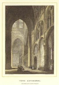 Kathedraal van York, aanzicht van zuid naar noord transept door English School