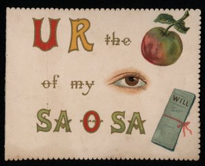 "Jij bent de appel van mijn oog", wenskaart door English School
