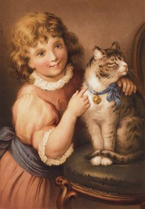Jong meisje met een kat door English School