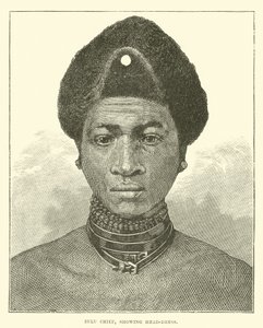 Zulu-hoofdman, met hoofdtooi door English School