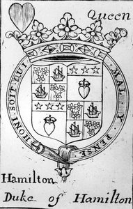 Speelkaart met afbeelding van het wapen van de Hertog van Hamilton door English School English School