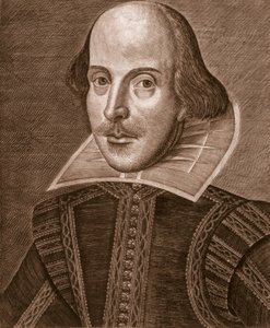 Portret van William Shakespeare, gegraveerd door Martin Droeshout (ca. 1560-ca. 1642), 1623