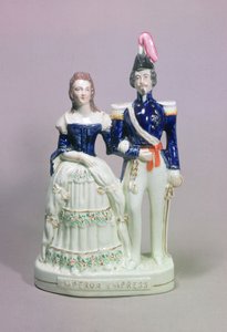 Staffordshire figuur van Napoleon III en Keizerin Eugenie