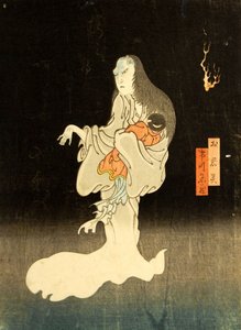 Ichikawa Yonezo als de geest van Oiwa, 1865 door Enjaku