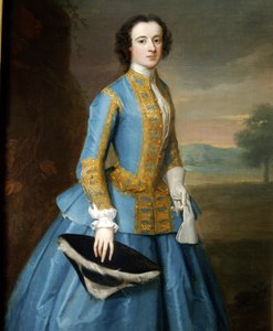 Portret van een dame in een rijgewaad