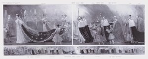 De processies van de koning en koningin, kroning van koning Edward VII en koningin Alexandra, Westminster Abbey, Londen door Enoch Ward
