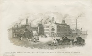 Burslem - fabriek van Enoch Wood & Sons: staalgravure door Enoch Wood