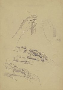Zes studies van handen, ca. 1870-90