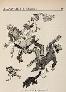 Illustratie uit Le Avventure di Ciuffettino door Enrico de Conti Novelli