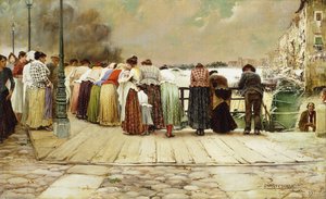 Op de brug, 1893 door Enrique Serra