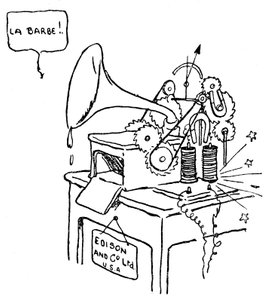 Edison fonograaf cartoon door Enzo Manfredini