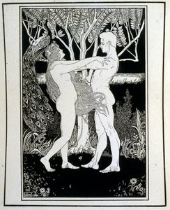 Adam en Eva (onschuld), uit het boek Juda geïllustreerd door Ephraim Moses Lilien. Lilian wordt beschouwd als de vader van de zionistische iconografie, gecreëerd in de Jugendstil stijl. Hij illustreerde 