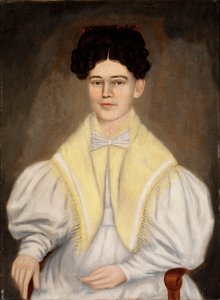 Portret van een vrouw met een sjaal door Erastus Salisbury Field