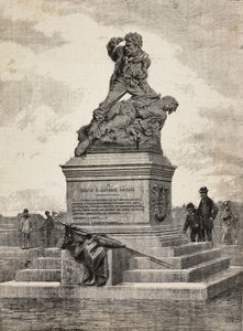 Monument voor Enrico en Giovanni Cairoli, Italiaanse patriotten, bronzen groep door de beeldhouwer Ercole Rosa, op de Pincio-heuvel, Rome, Italië door Ercole Rosa