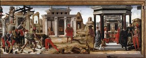 Griffoni Polyptiek: predella met het verhaal van St. Vincent Ferrer door Ercole de Roberti