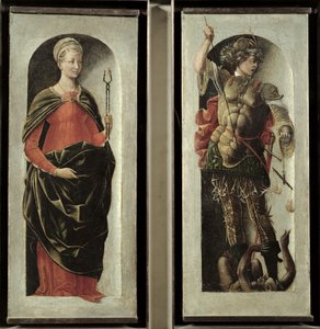 St. Apollonia en St. Michael, c.1473 door Ercole de Roberti