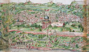 Kaart van de stad Jeruzalem, uit 