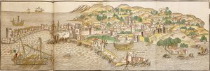 Panoramisch uitzicht op Rhodos, 1486 door Erhard Reuwich