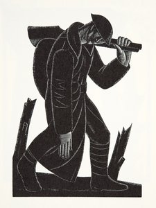 Westward Hoe!, naar een tekening van David James door Eric Gill