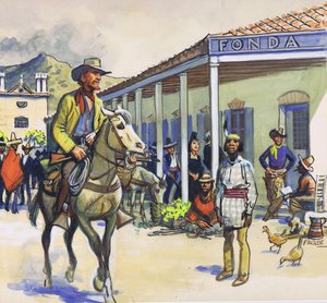 La Fonda, Santa Fe (gouache op papier)