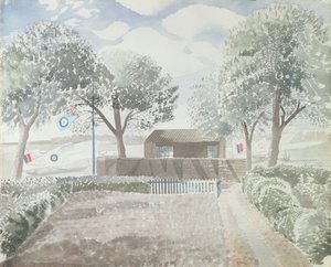 Vliegveld, ca. 1942 door Eric Ravilious