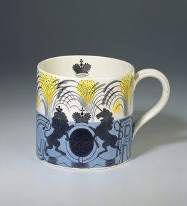 Koning George VI kroningsmok, vervaardigd door Josiah Wedgwood & Sons, 1937 door Eric Ravilious