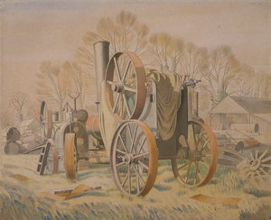 De tractor, 1933 door Eric Ravilious