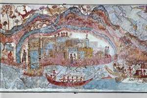 Binnenkomst van een vloot in de haven