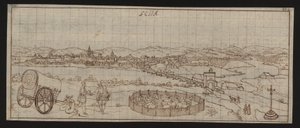 Volledige pagina: stadsgezicht: Ecija (pentekening) door Erich Lessing