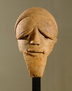 Mannelijk hoofd, Sokoto sculptuur, Nigeria (terracotta)