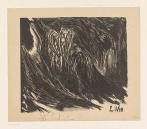 Abstracte compositie door Erich Wichmann (signed by artist)