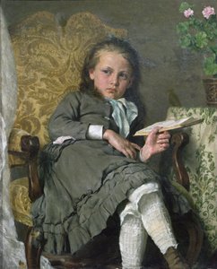 Meisje in stoel door Erik Theodor Werenskiold