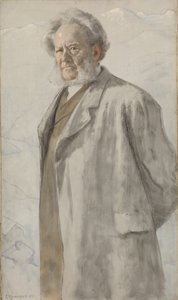 Portret van Henrik Ibsen 1828-1906, 1895 door Erik Theodor Werenskiold