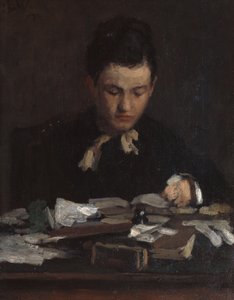 Lezend meisje door Erik Theodor Werenskiold