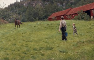Water voor het paard door Erik Theodor Werenskiold