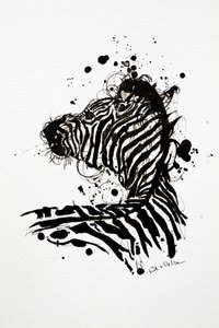 Wilde zebra-inktspat door Erik Van Velzen