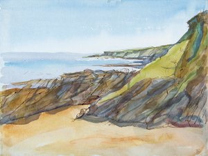 Rotsachtige Strand op de Roseland door Erin Townsend