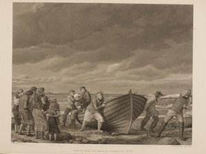 Vissers van Hornbek redden de kapitein van een gestrande boot (A.1775)