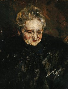 Portret van moeder door Ermenegildo Agazzi