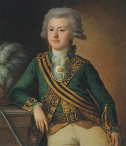 Portret van Yakov Ivanovich Likhachov, Podporuchik van het Semyonovsky Life-Guards Regiment, 1792