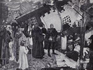 Italiaans-Engelse ontdekkingsreiziger, John Cabot, die de Noord-Amerikaanse kustlijn ontdekte door Ernest (after) Board