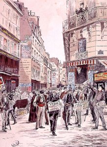 Krantverkopers in de straten van Parijs in 1893