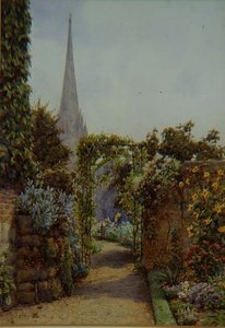 Een tuin in Salisbury door Ernest Arthur Rowe