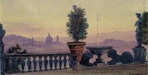 Een uitzicht op Florence vanaf de omliggende heuvels, 1904 door Ernest Arthur Rowe