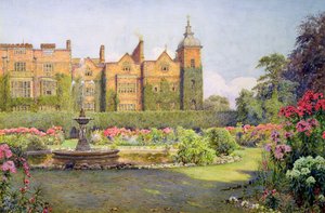 Westelijke Voorzijde en Tuinen van Hatfield House, Herts door Ernest Arthur Rowe
